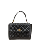 シャネル マトラッセ ココマーク ハンドバッグ ブラック ラムスキン レディース CHANEL 【中古】